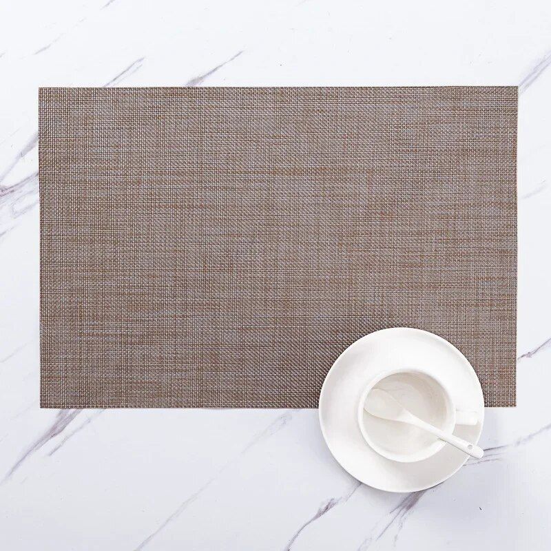 Elegant & Durable PVC Weave Place Mats - Eco-Friendly, Washable Table Pads for Home & Outdoor Use