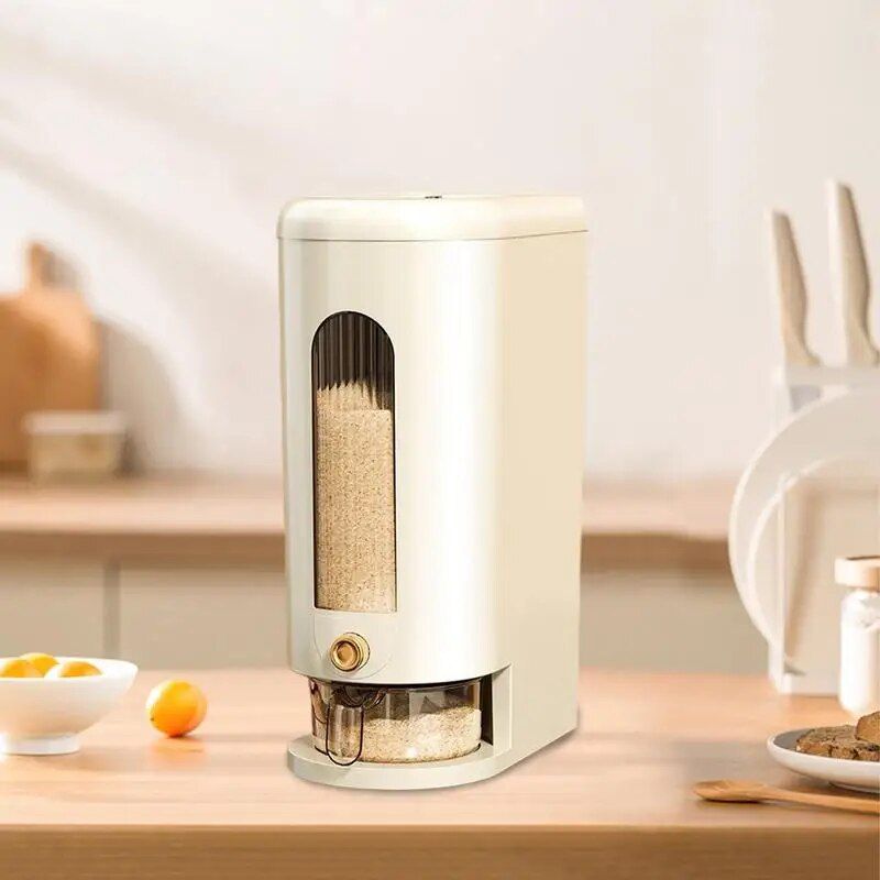 Efficient Push-Type Grain & Rice Storage Container