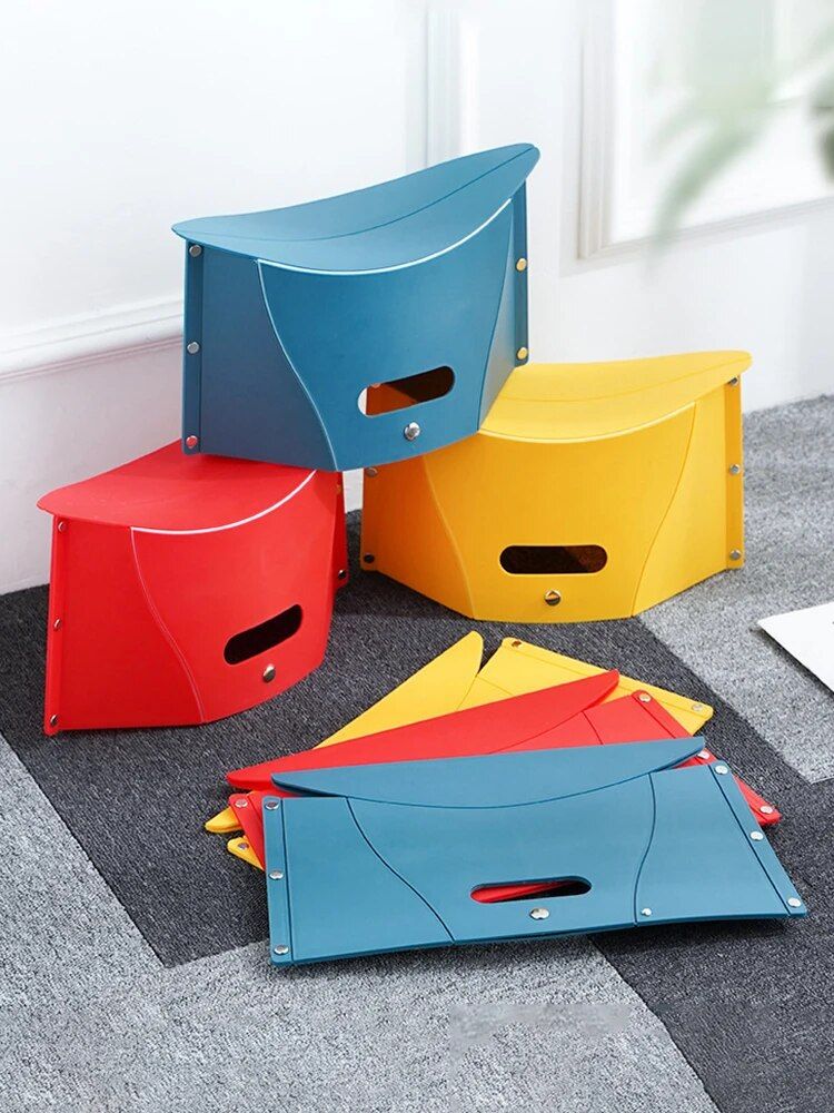 Portable Folding Stool with Retractable Backrest for Outdoors & Camping
