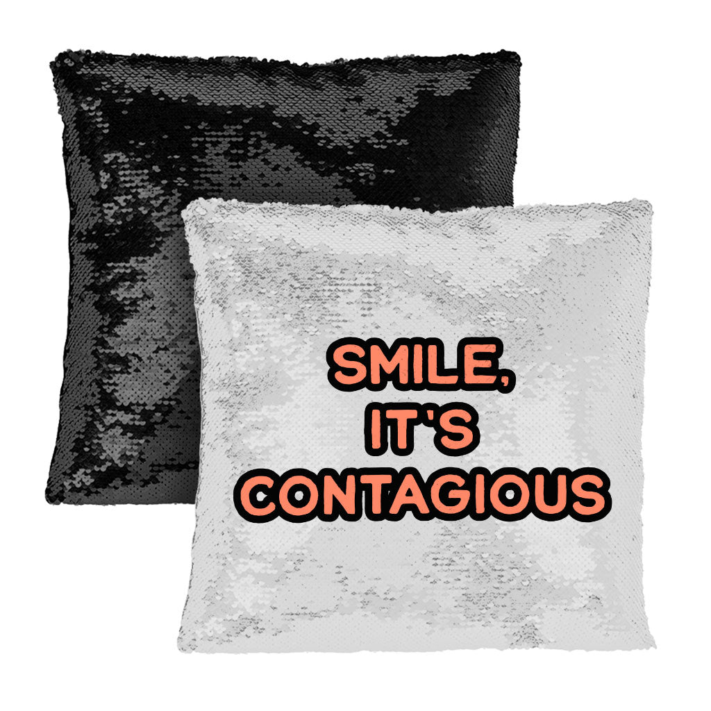 Smile Sequin Pillow Case - Funny Pillow Case - Cool Trendy Pillowcase