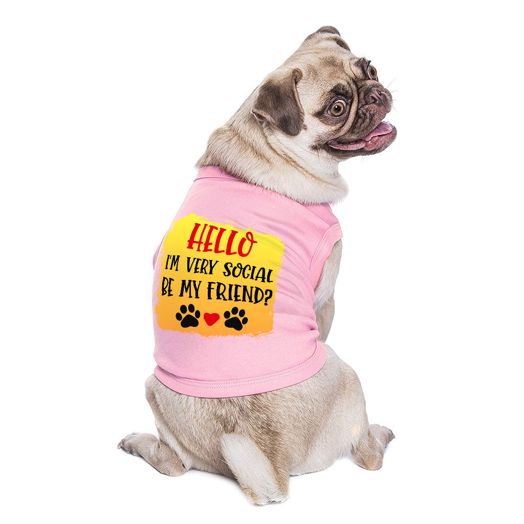 Friend Dog Sleeveless Shirt - Colorful Dog Shirt - Printed Dog Clothing