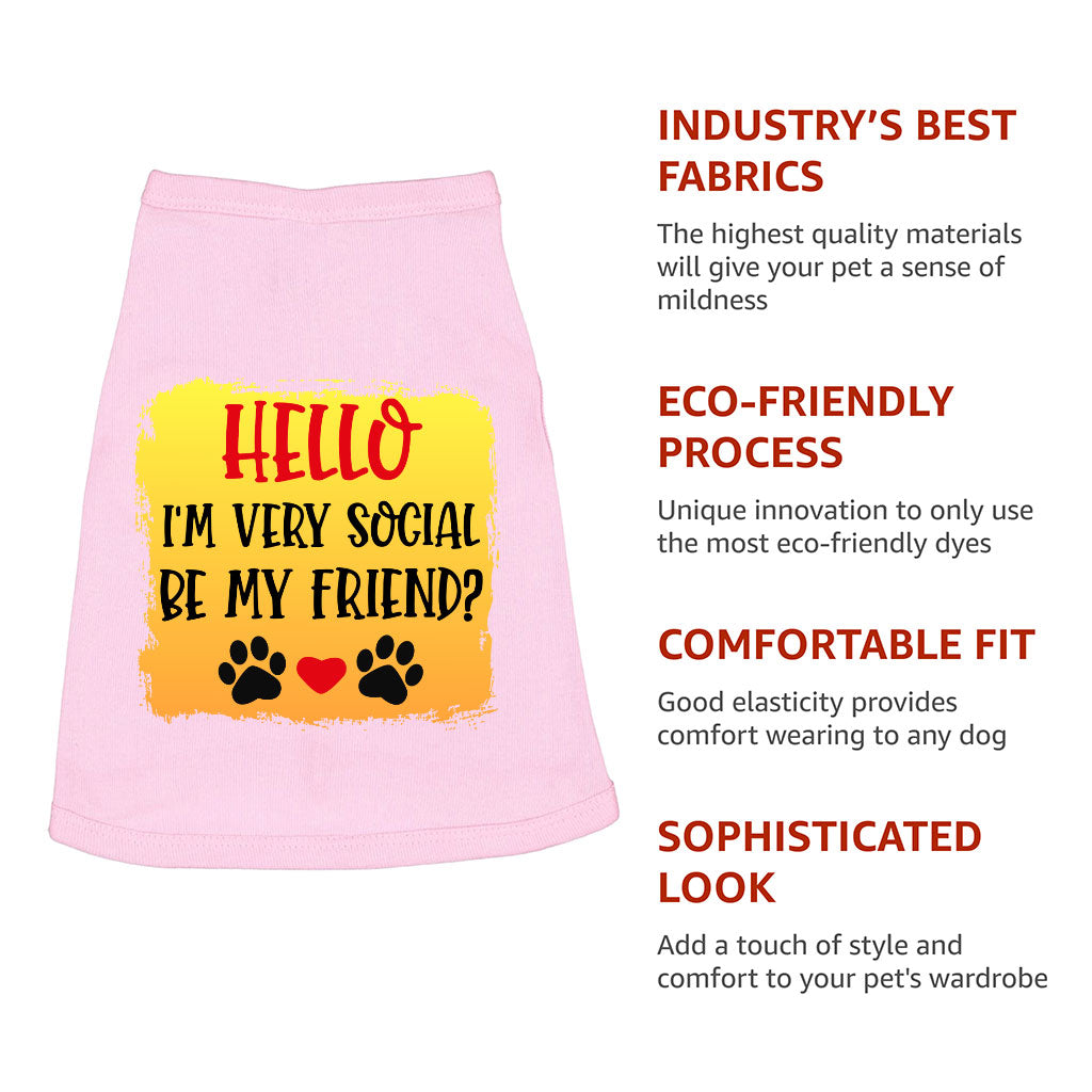 Friend Dog Sleeveless Shirt - Colorful Dog Shirt - Printed Dog Clothing