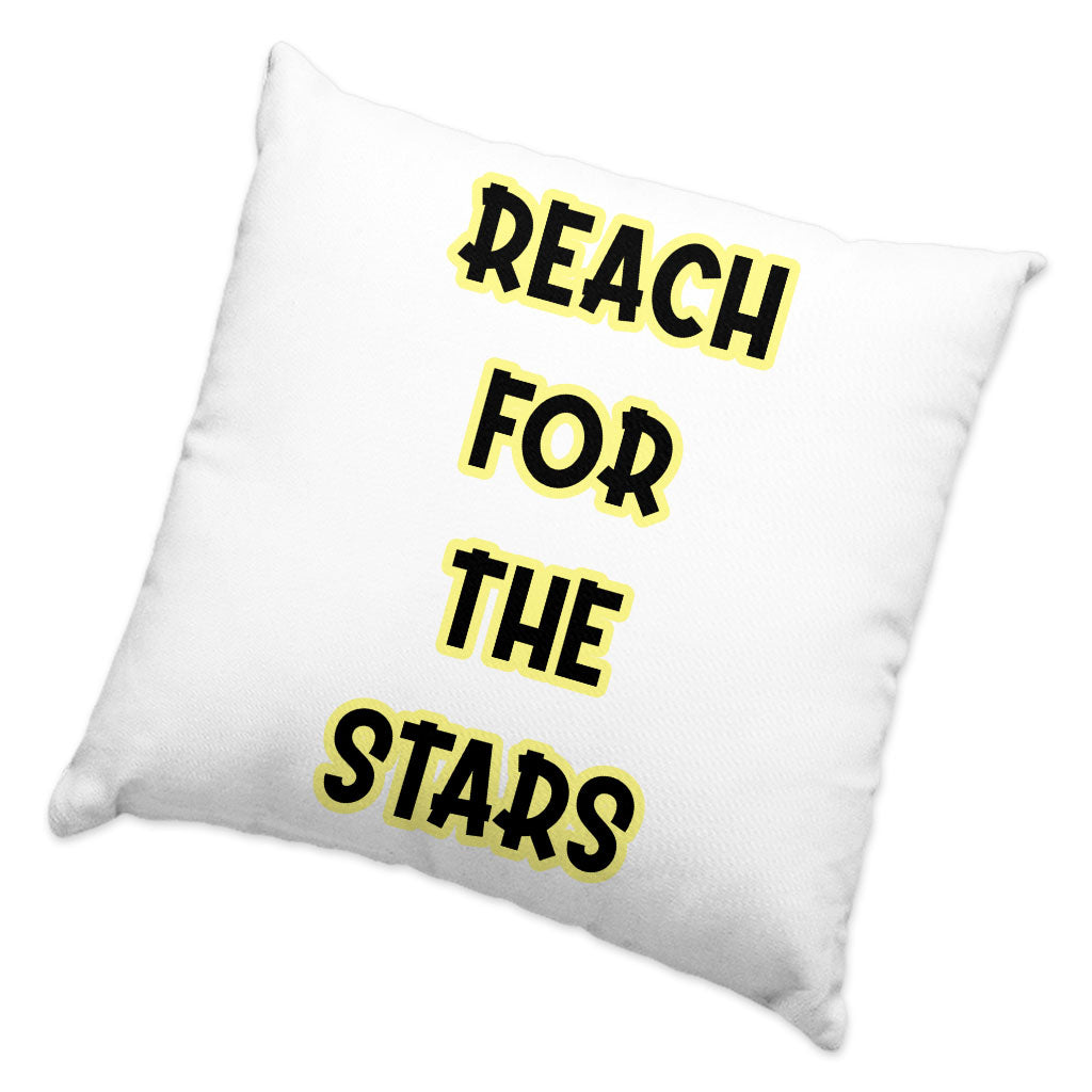 Reach for the Stars Square Pillow Cases - Motivational Quote Pillow Covers - Cool Pillowcases
