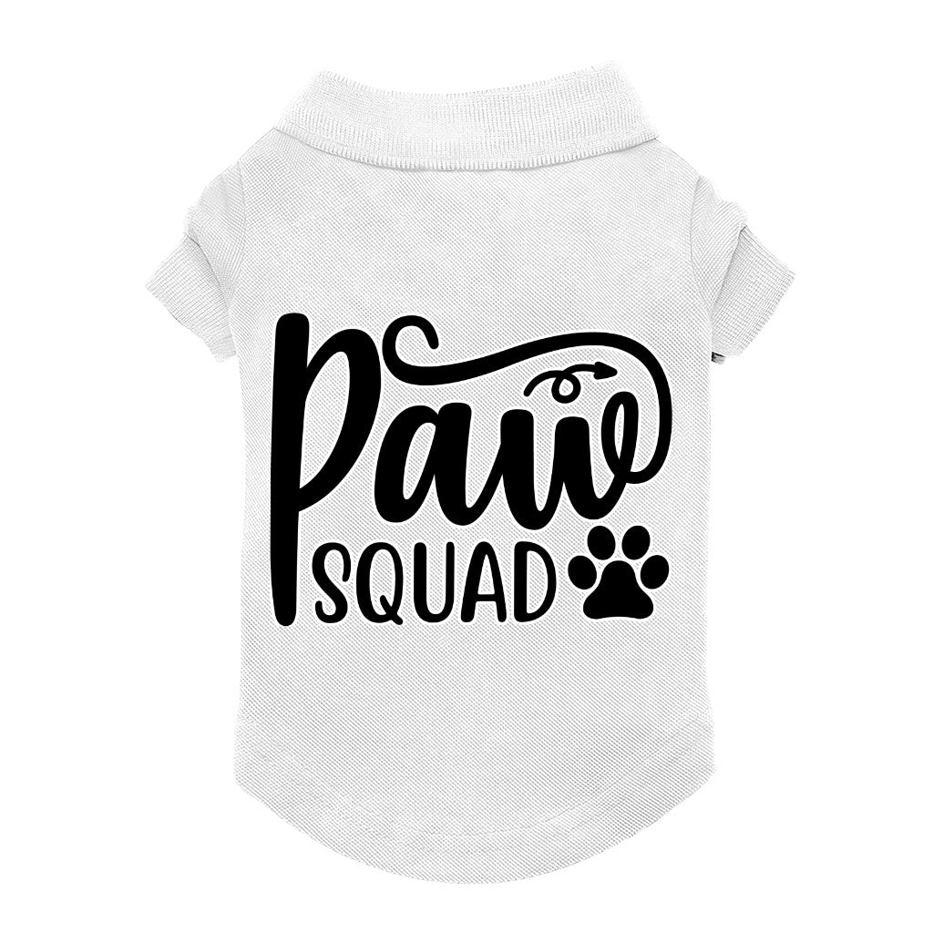 Paw Squad Dog Polo Shirt - Graphic Dog T-Shirt - Unique Dog Clothing