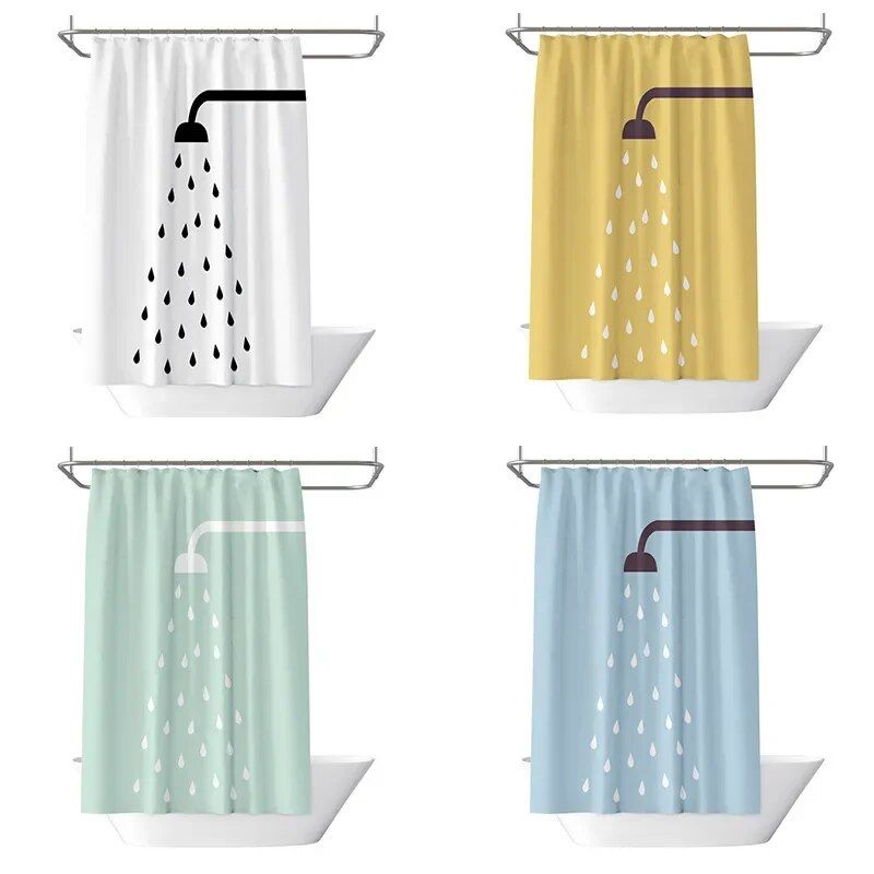 Modern Minimalist Waterproof Shower Curtain with Exclusive Artwork