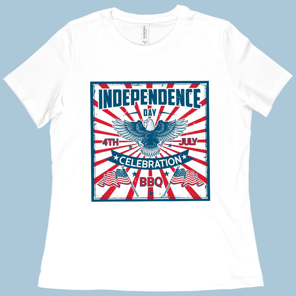 Women's Independence Day Celebration T-Shirt - Vintage Independence Day T-Shirt - Patriotic T-Shirt