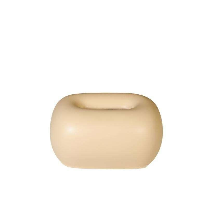 Minimalist Ceramic Tissue Box - Modern Style, Round Corner Desk Accessory
