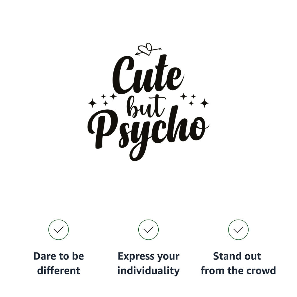 Cute but Psycho Ladies Denim Jacket with Fleece Hoodie - Cool Women's Denim Jacket - Cute Design Denim Jacket