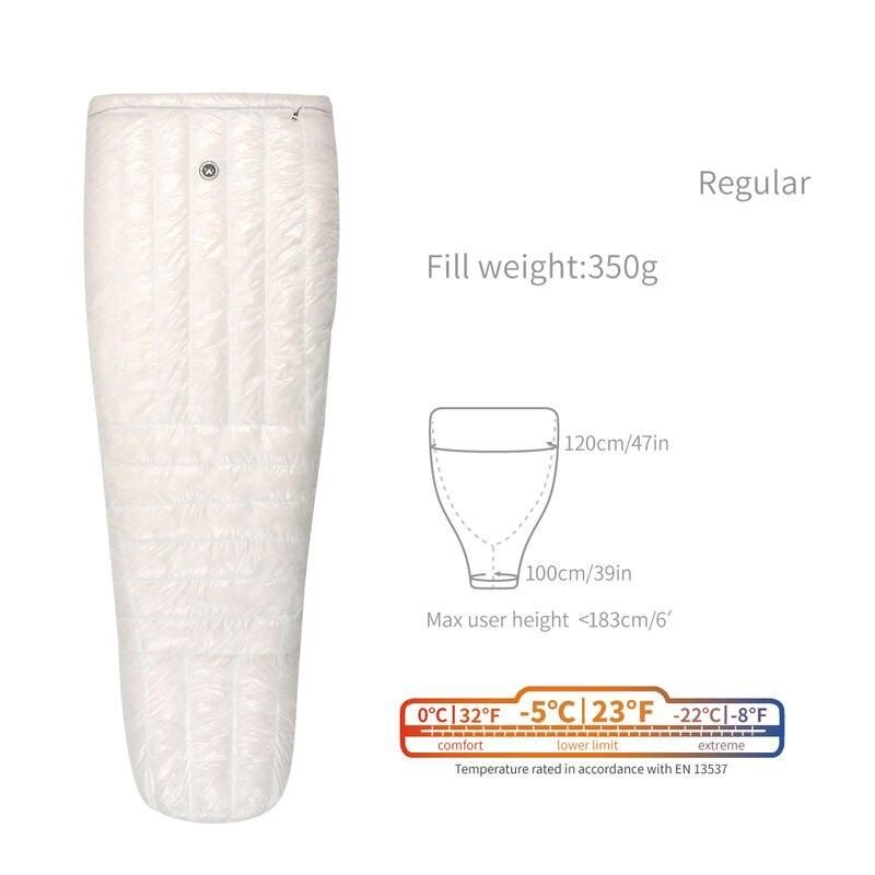 Ultra-Light 3-Season Down Sleeping Bag for Camping and Hiking