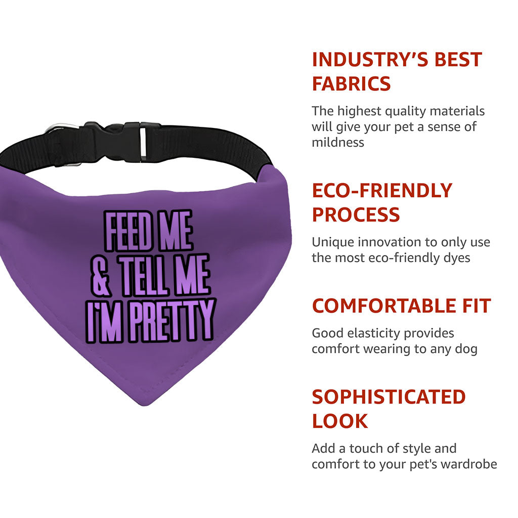 Feed Me Pet Bandana Collar - Word Design Scarf Collar - Dog Theme Dog Bandana