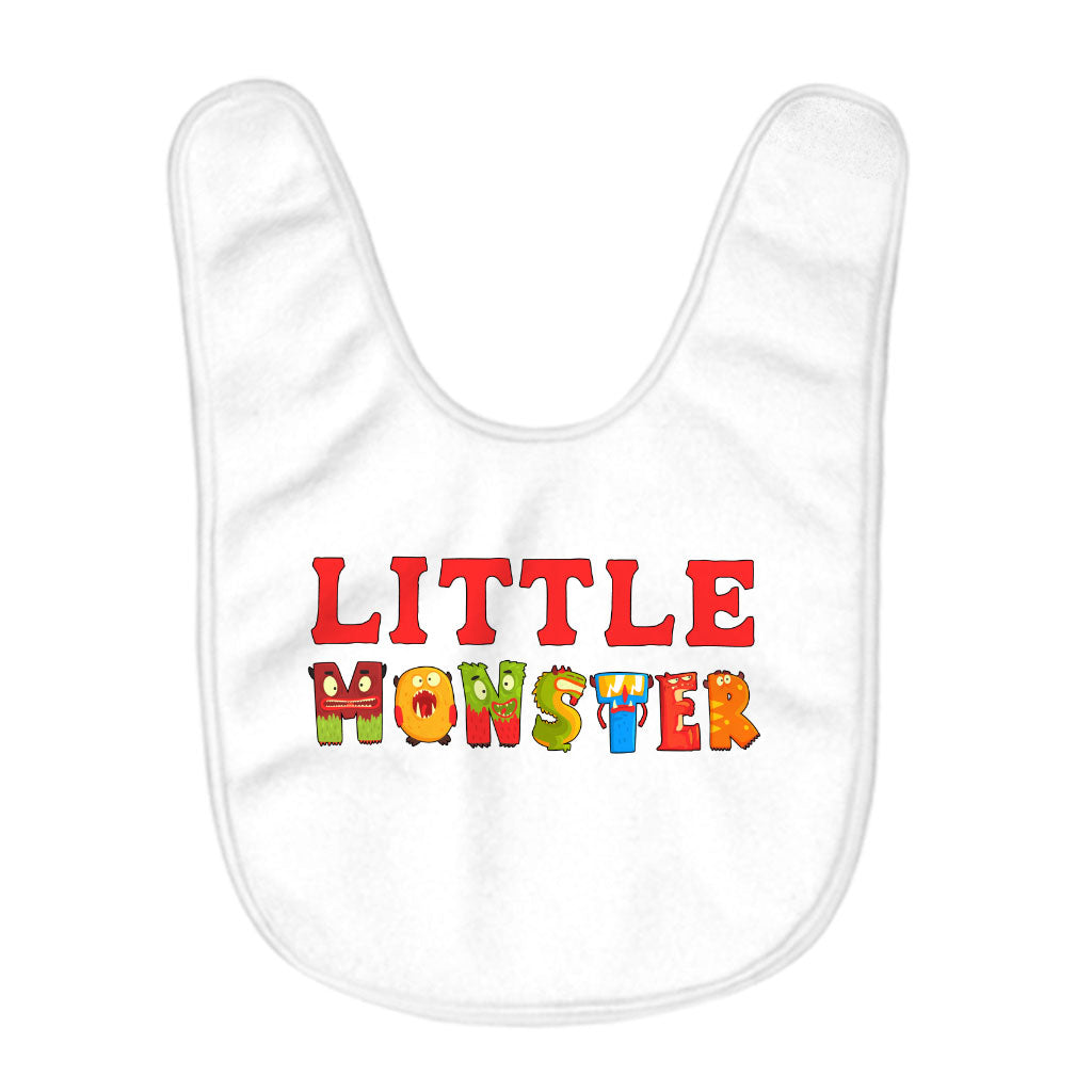 Little Monster Baby Bibs - Funny Baby Feeding Bibs - Illustration Bibs for Eating