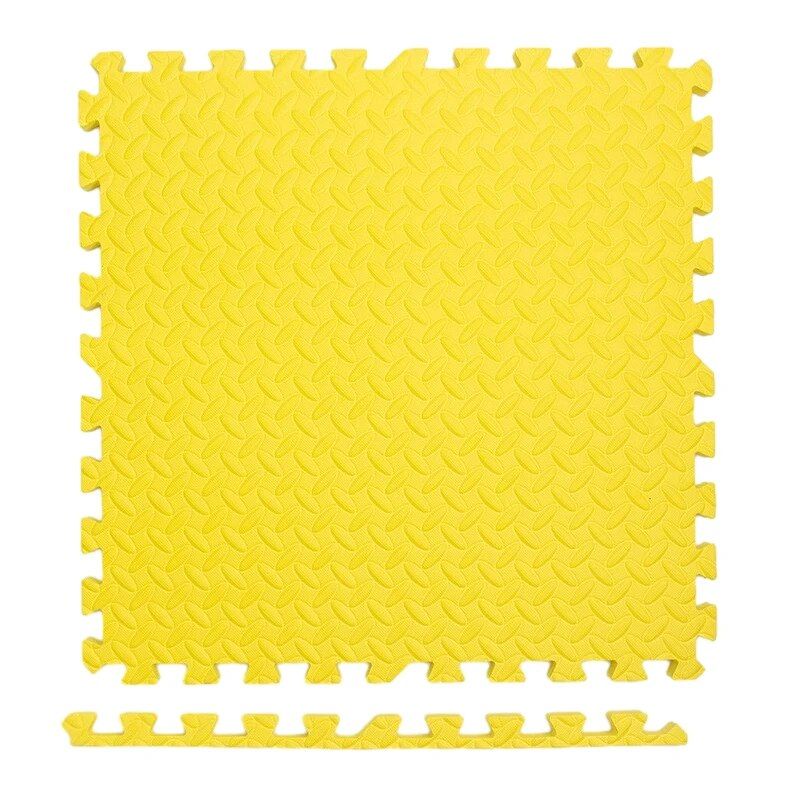 30x30cm Leaf Pattern Gym Mats - 12PC Non-Slip, Thick Fitness Floor Set