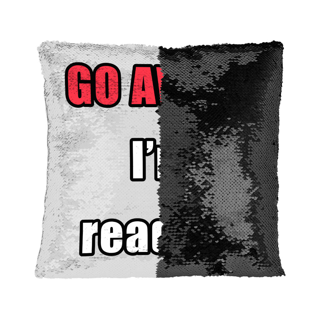 Book Lover Sequin Pillow Case - Quote Prints Pillow Case - Cool Graphic Pillowcase