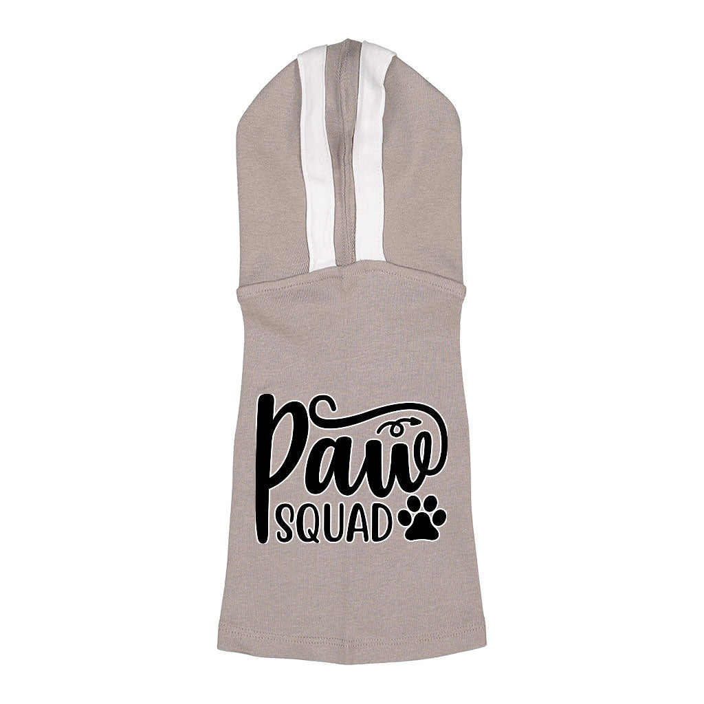 Paw Squad Dog Shirt with Hoodie - Graphic Dog Hoodie - Unique Dog Clothing