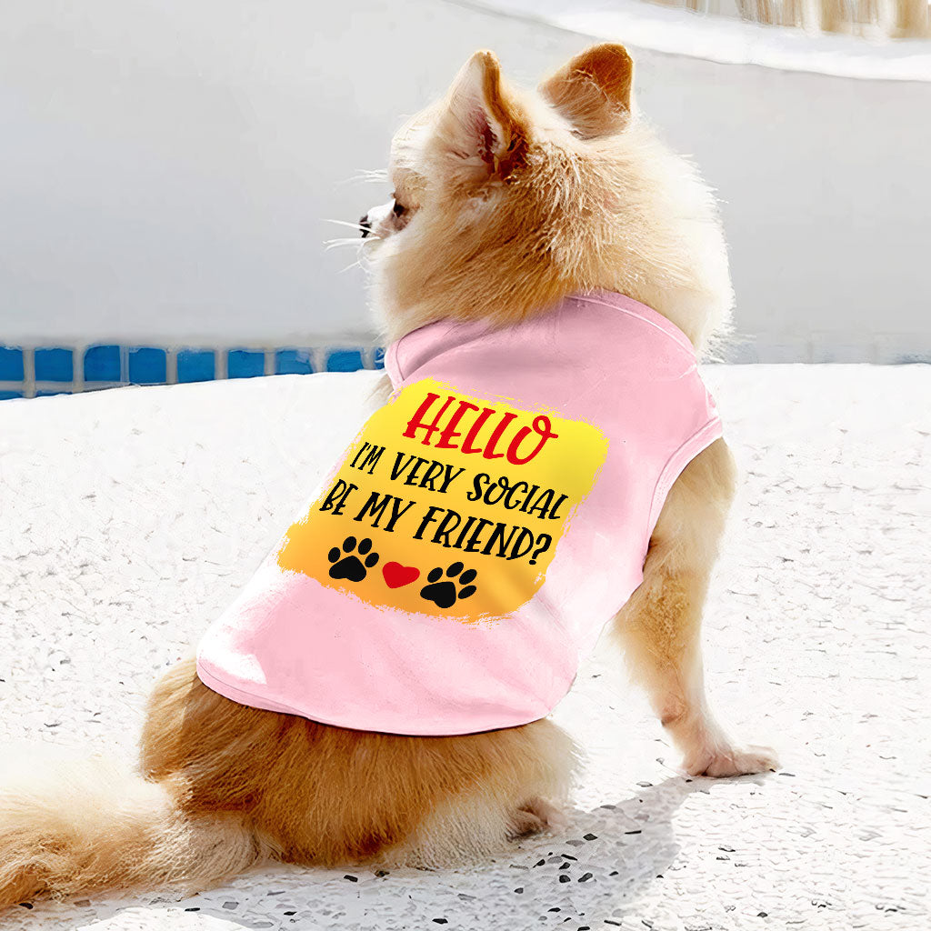 Friend Dog Sleeveless Shirt - Colorful Dog Shirt - Printed Dog Clothing