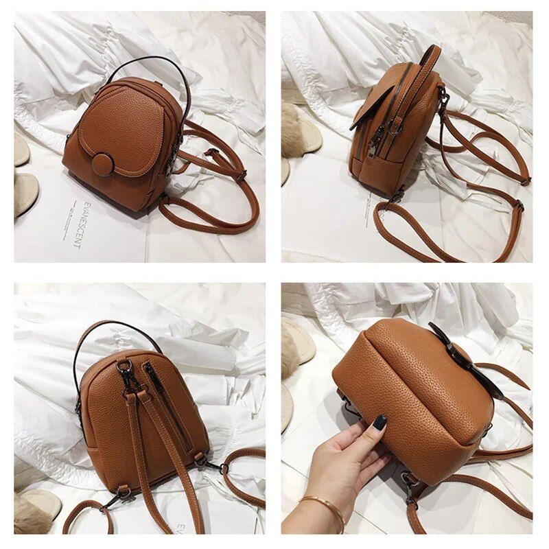 Chic Mini Leather Backpack for Women