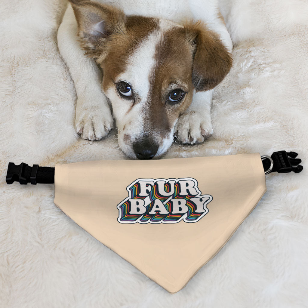 Fur Baby Pet Bandana Collar - Colorful Scarf Collar - Word Art Dog Bandana