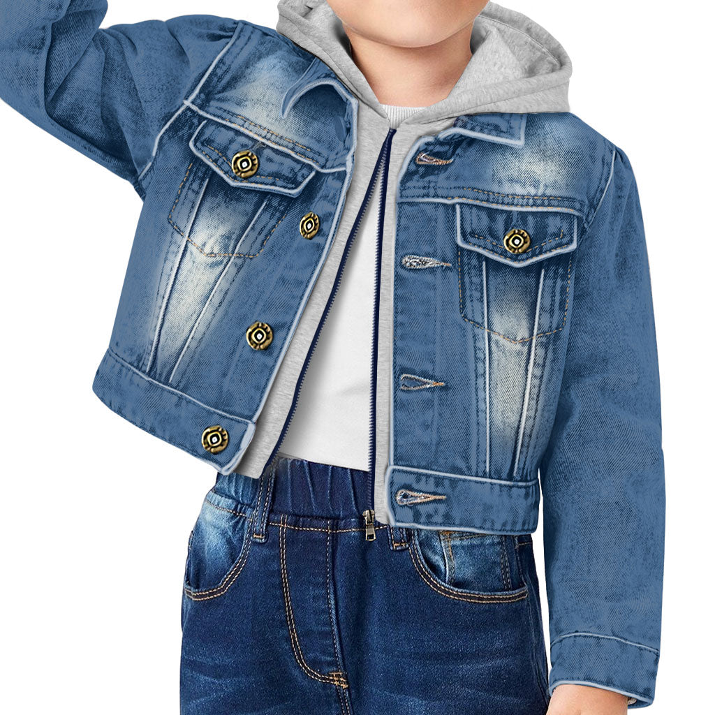 I Came I Saw I Conquered Toddler Hooded Denim Jacket - Cool Jean Jacket - Best Selling Denim Jacket for Kids