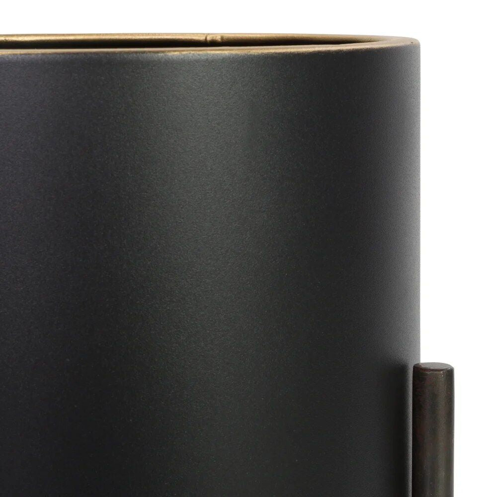 Modern Black Metal Planters (Set of 2)