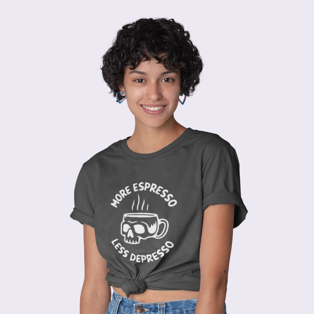 More Espresso Less Depresso Unisex Jersey T-Shirt Made in USA