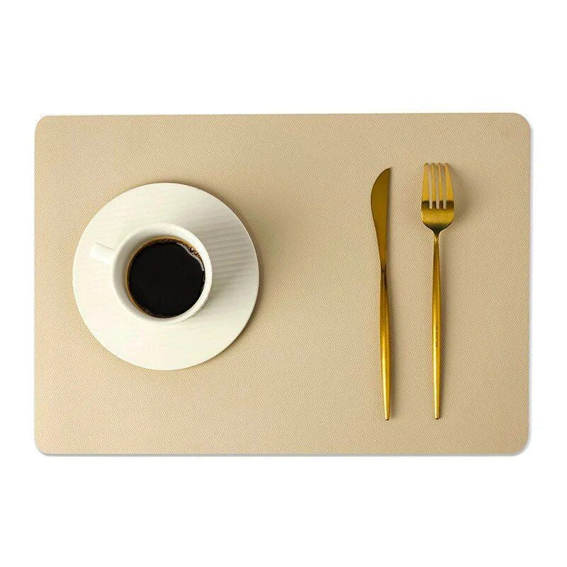 Elegant Double-Sided Leather Table Mat - Waterproof, Heat-Resistant Placemat for Dining Elegance
