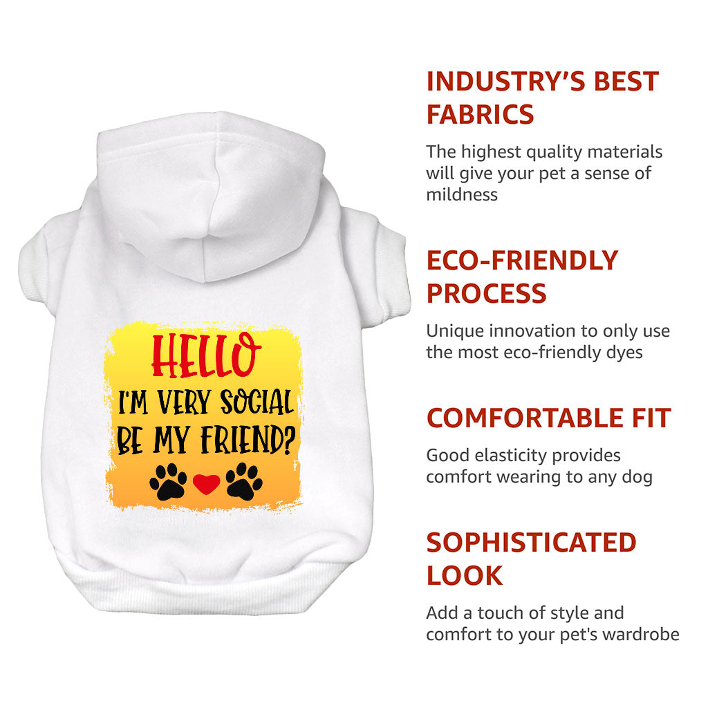 Friend Dog Hoodie - Colorful Dog Coat - Printed Dog Clothing