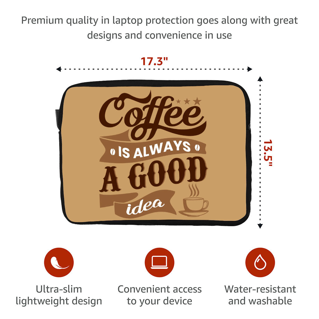 Coffee Dell 16" Two-Sided Sleeve - Creative Laptop Sleeve - Themed Laptop Sleeve with Zipper