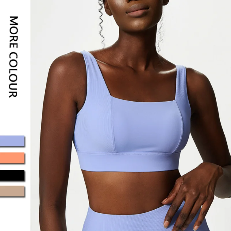 Breathable Nylon Gym & Yoga Bra with Fixed Chest Pads