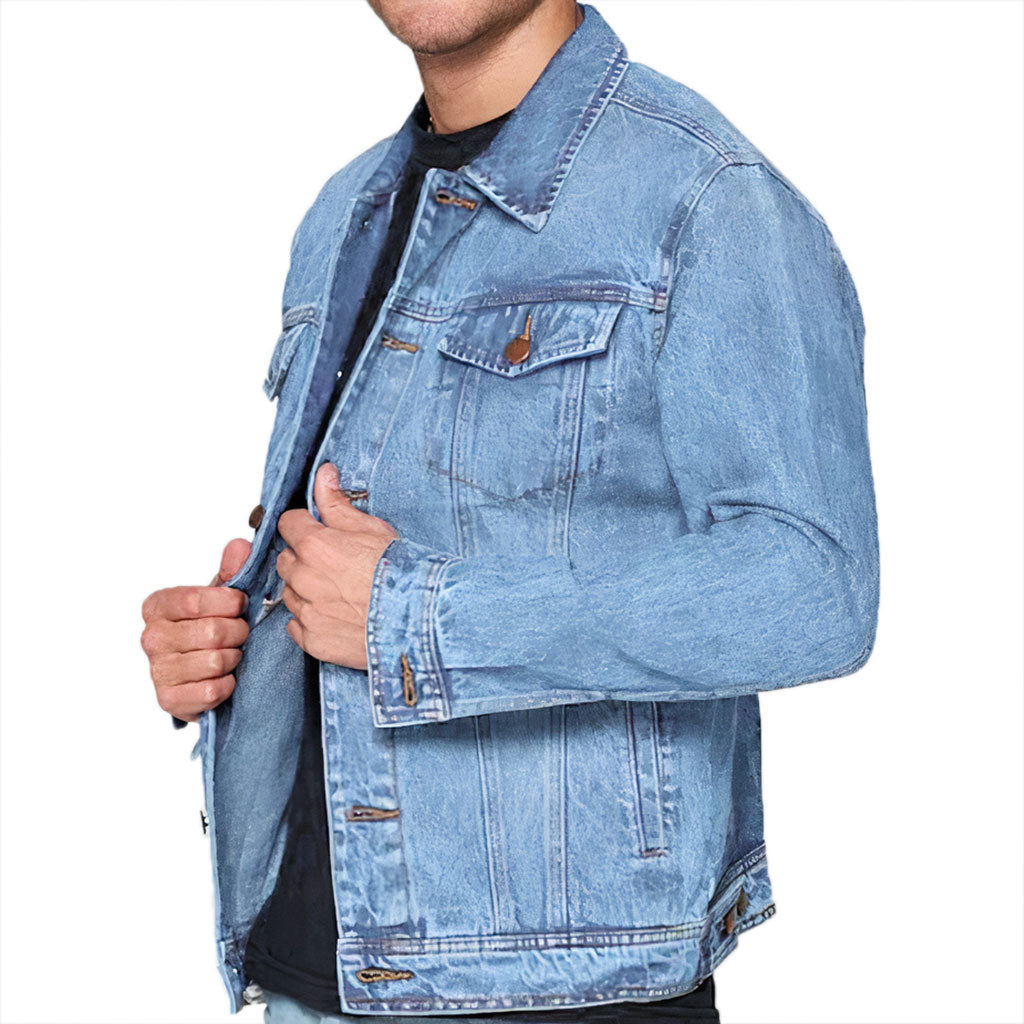 Savage Light Washed Men's Denim Jacket - Funny Denim Jacket - Graphic Jacket for Men