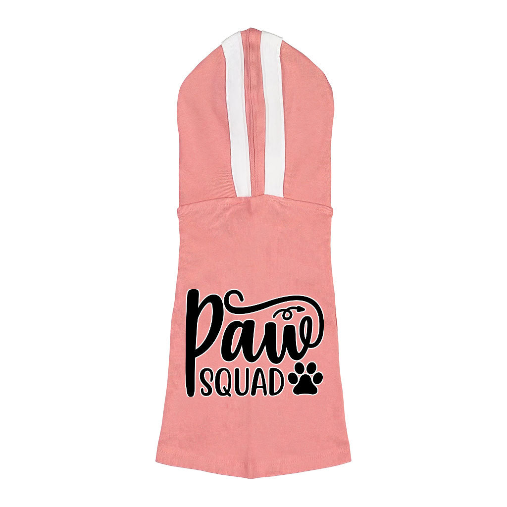 Paw Squad Dog Shirt with Hoodie - Graphic Dog Hoodie - Unique Dog Clothing