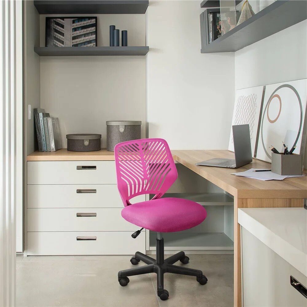 Vibrant Mid-Back Armless Swivel Office Chair with Adjustable Height