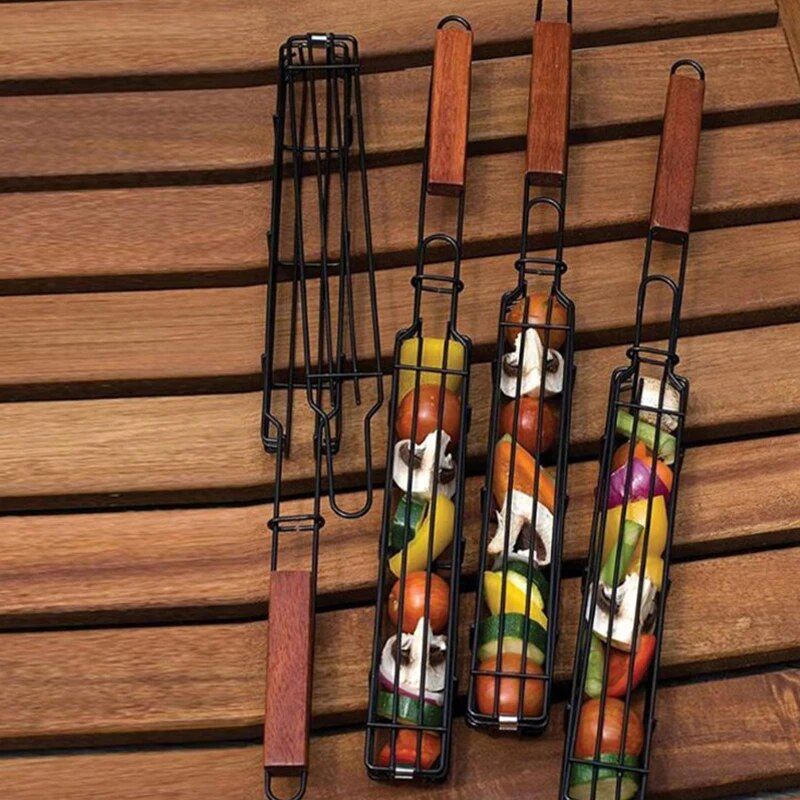 Ultimate Grilling Companion: Non-Stick BBQ Basket - Portable & Durable for Outdoor Cooking