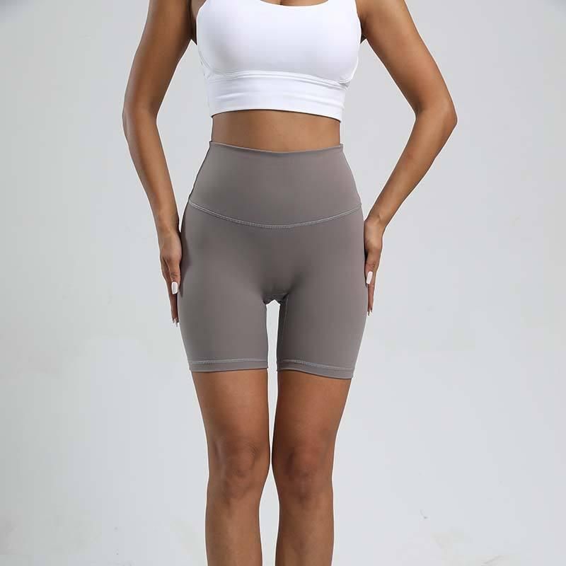 High-Waist Solid Yoga Shorts for Women