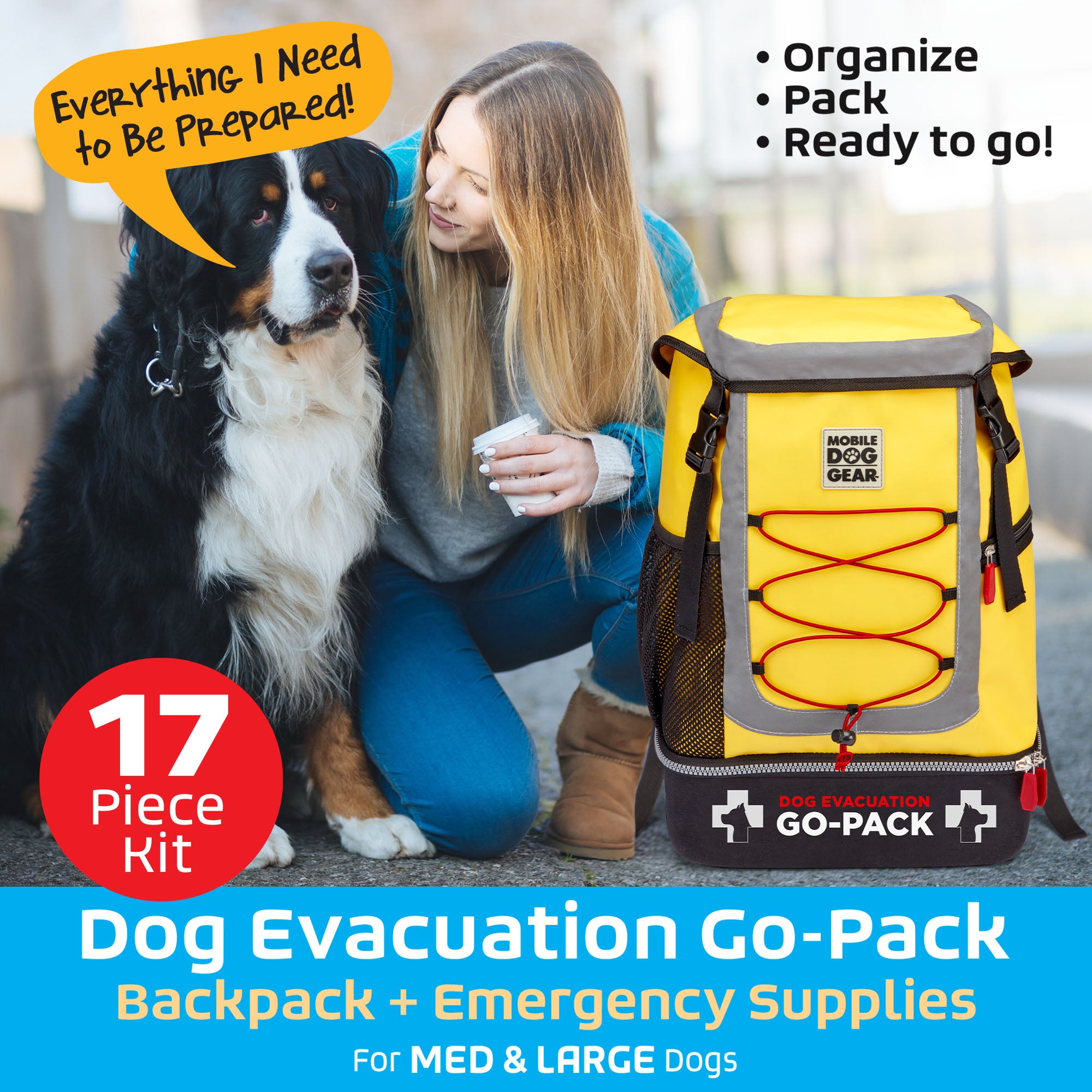 Mobile Dog Gear Dog Evacuation Go-Pack (Med/Lg)