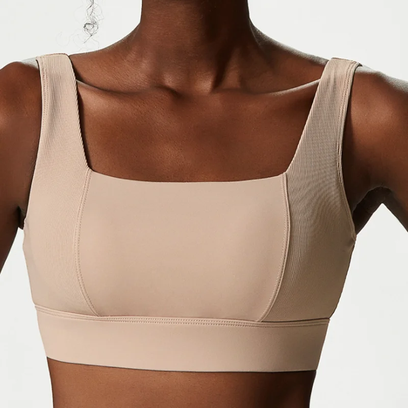 Breathable Nylon Gym & Yoga Bra with Fixed Chest Pads