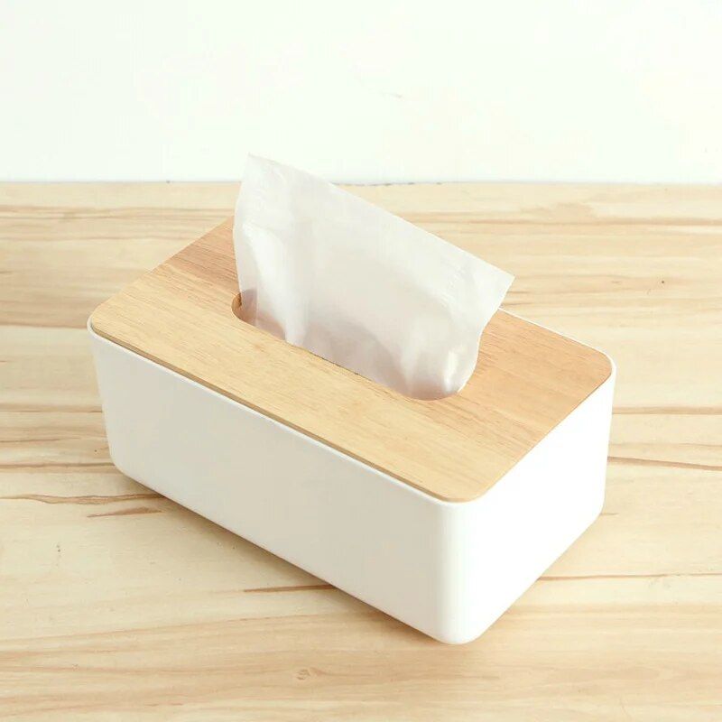 Elegant Japanese-Style Wooden Tissue Box Cover - Home & Car Napkin Dispenser
