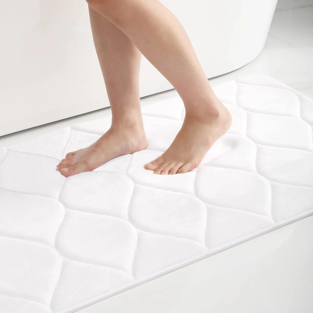 Ultra Soft Memory Foam Bath Mat: Non-Slip, Absorbent, Machine Washable Rug for Bathroom, Kitchen, and Bedroom