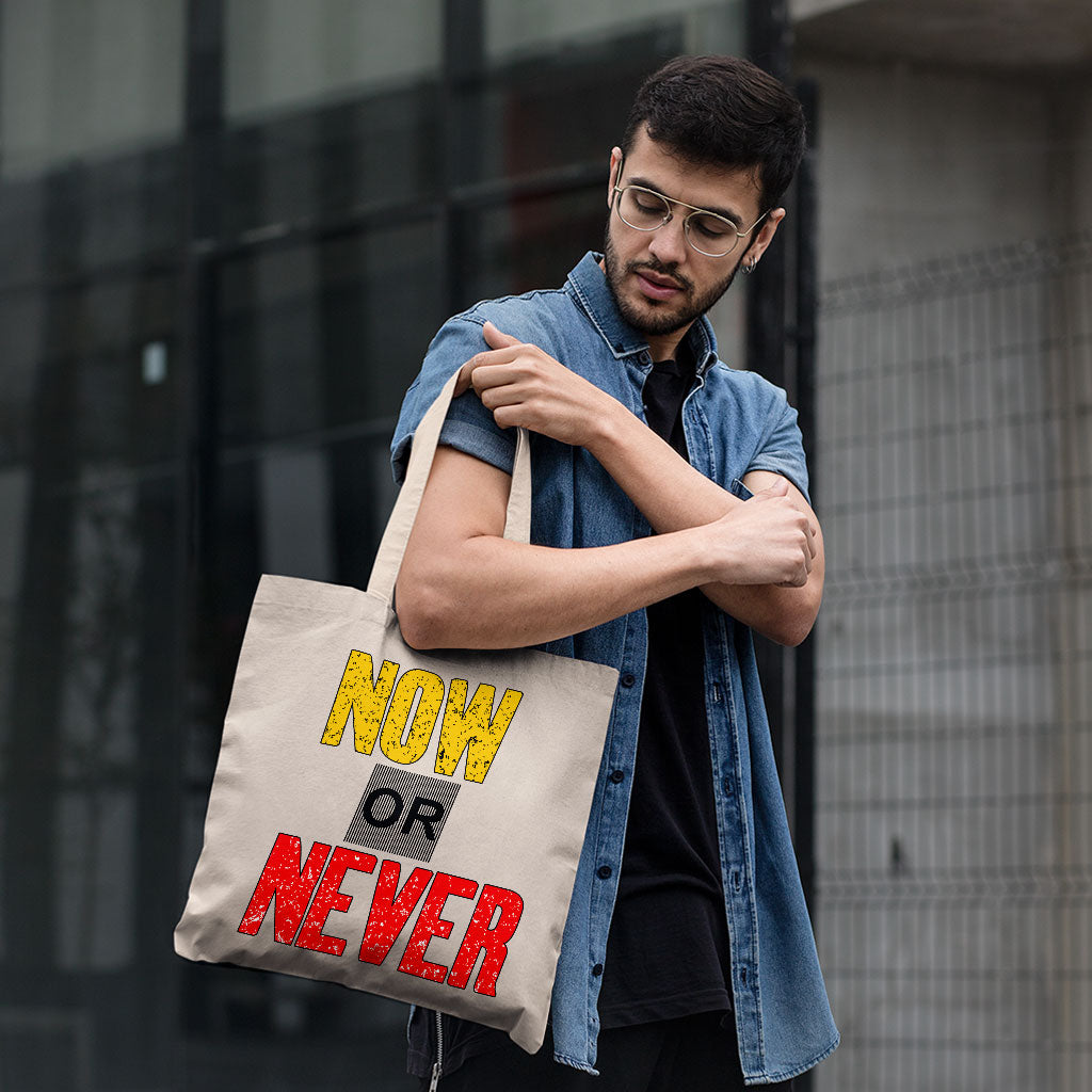 Now Or Never Small Tote Bag - Cool Shopping Bag - Trendy Tote Bag