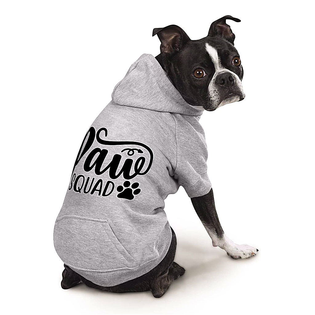 Paw Squad Dog Hoodie with Pocket - Graphic Dog Coat - Unique Dog Clothing