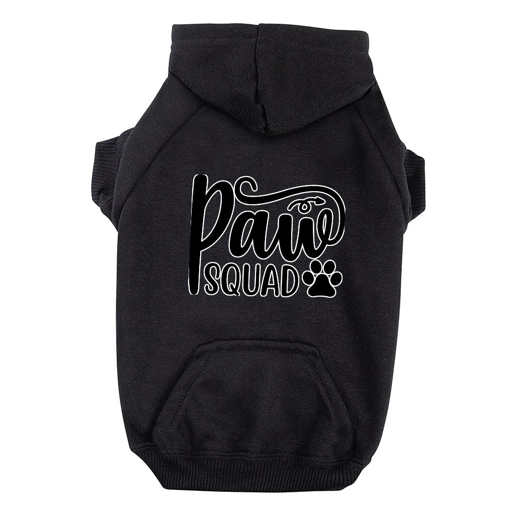 Paw Squad Dog Hoodie with Pocket - Graphic Dog Coat - Unique Dog Clothing
