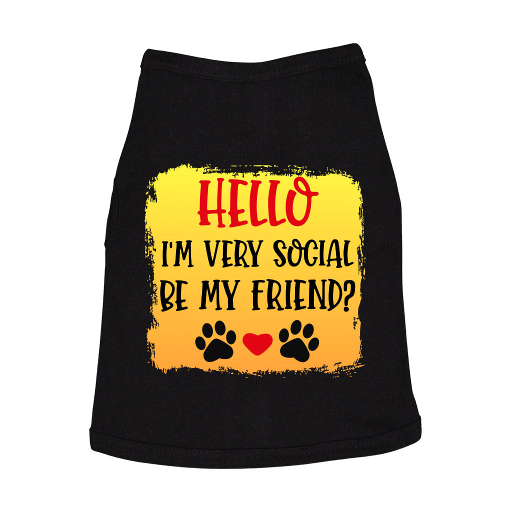Friend Dog Sleeveless Shirt - Colorful Dog Shirt - Printed Dog Clothing