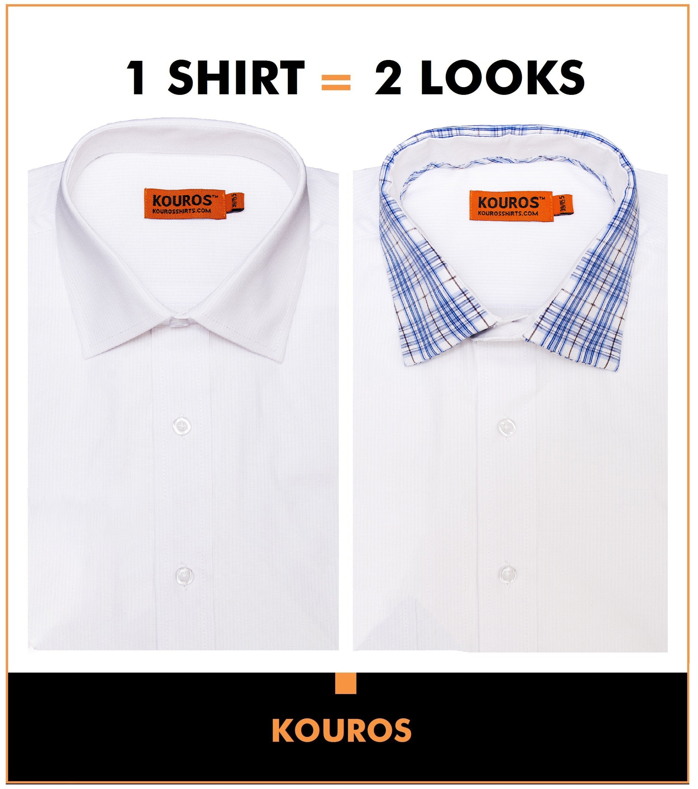 KOVROS Men's Premium Designer Dress Shirt, White - Zomdo Marketplace | Zomdo.com