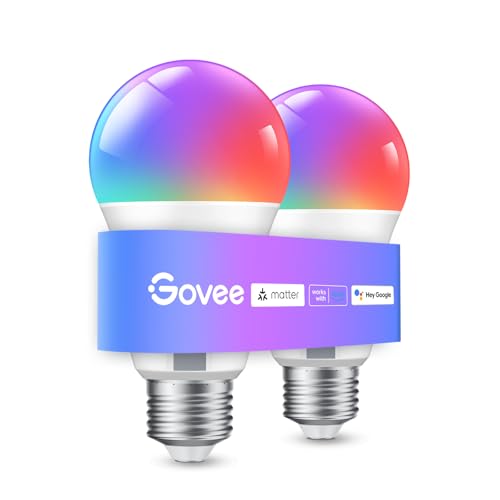 Govee Smart Light Bulbs, A19 LED Light Bulb, 800 Lumen, E26 Base