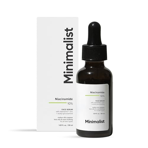 Minimalist Niacinamide 10% + Zinc Face Serum for Enlarged Pores & Excess Oil | Reduces Blemishes for Even Skin Tone | For Women & Men | 1 Fl Oz / 30 ml
