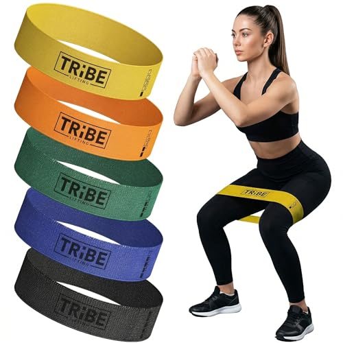 Fabric Resistance Bands for Working Out, 5-Band Set for Legs and Glutes