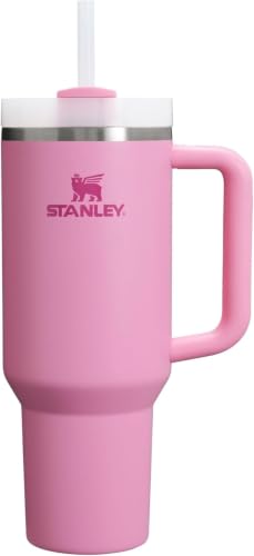 STANLEY Quencher H2.0 Flow State Tumbler, 40 oz, Peony | Handle and Straw | 3-Position Lid | Cup Holder Compatible for Travel | Insulated Stainless Steel Cup | BPA-Free
