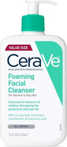CeraVe Foaming Facial Cleanser, Face Wash for Oily Skin, 16fl oz