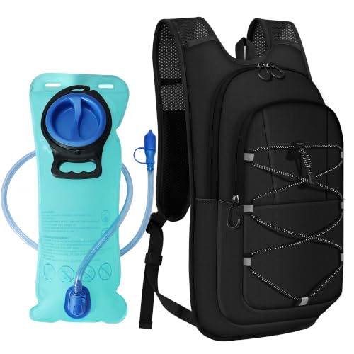 MIYCOO Hiking Backpack with 2L Water Bladder,Hydration Backpack for Running | Lightweight Running Vest Backpack with Dual Phone Pockets for Men Women, Hydro Water Daypack for Hiking, Cycling, Climbing