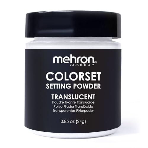 Mehron Makeup Colorset Setting Powder - TRANSLUCENT Setting Powder | .85 oz Translucent Setting Powder for Cosplay, Face & Body Paint, and Cream Makeup. Vegan, Cruelty Free, & Made in the USA.