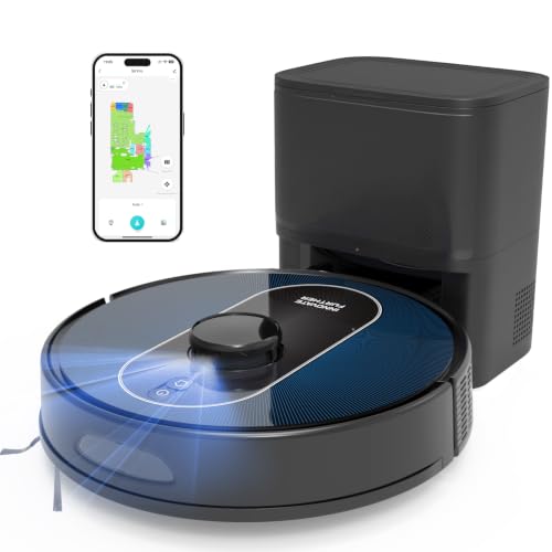 Robot Vacuum and Mop Combo, 6000Pa Powerful Suction, LiDAR, Self-Emptying | Wi-Fi/App/Alexa Voice Control, Station for 90 Days Hands-Free, Smart Mapping, No-Go Zones, for Carpets & Hard Floors